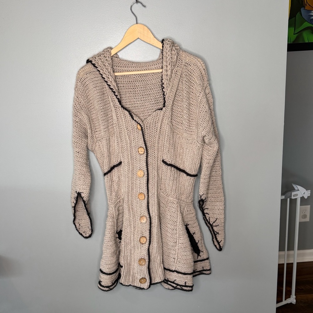 Oogie Boogie Nightmare Before Christmas Handmade Crocheted Hooded Cardigan Etsy - Picture 3 of 11